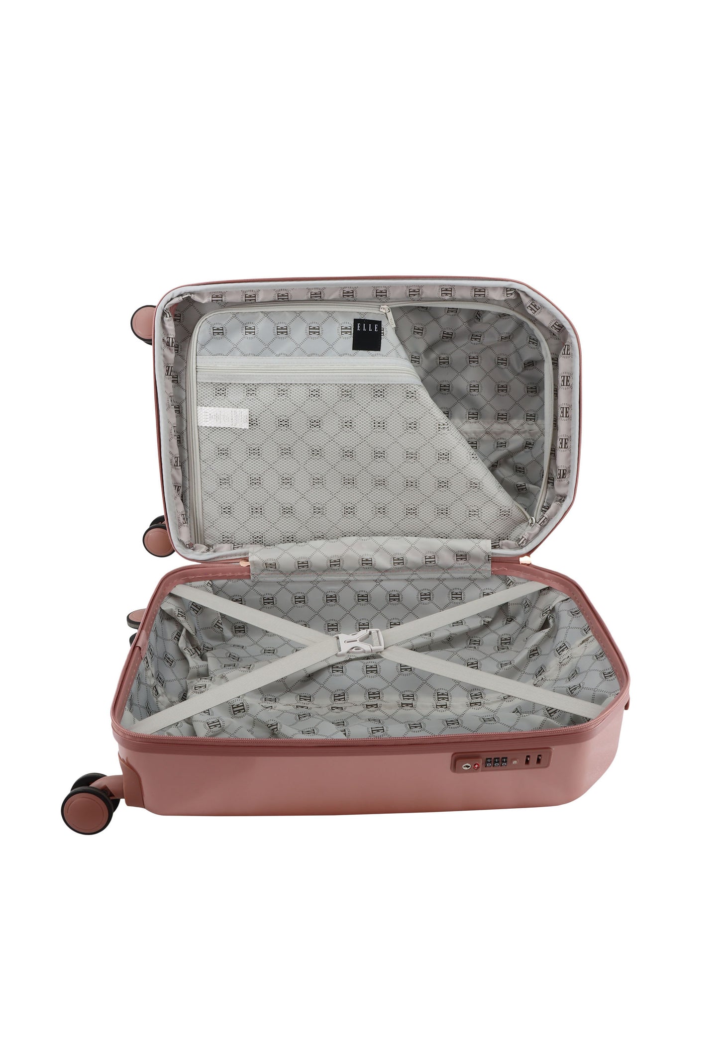 ELLE Diamond Handbagage Harde Koffer / Trolley / Reiskoffer - 56.5 cm (Small) - Rosé goud