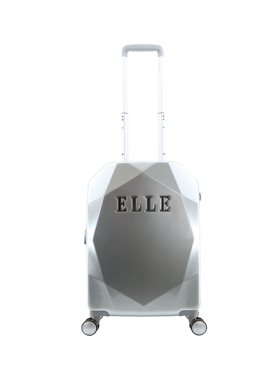 ELLE Diamond Handbagage Harde Koffer / Trolley / Reiskoffer - 56.5 cm (Small) - Zilver