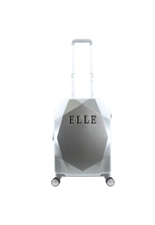 ELLE Diamond Bagage à main Valise rigide / Trolley / Valise de voyage - 56,5 cm (Petit) - Argent