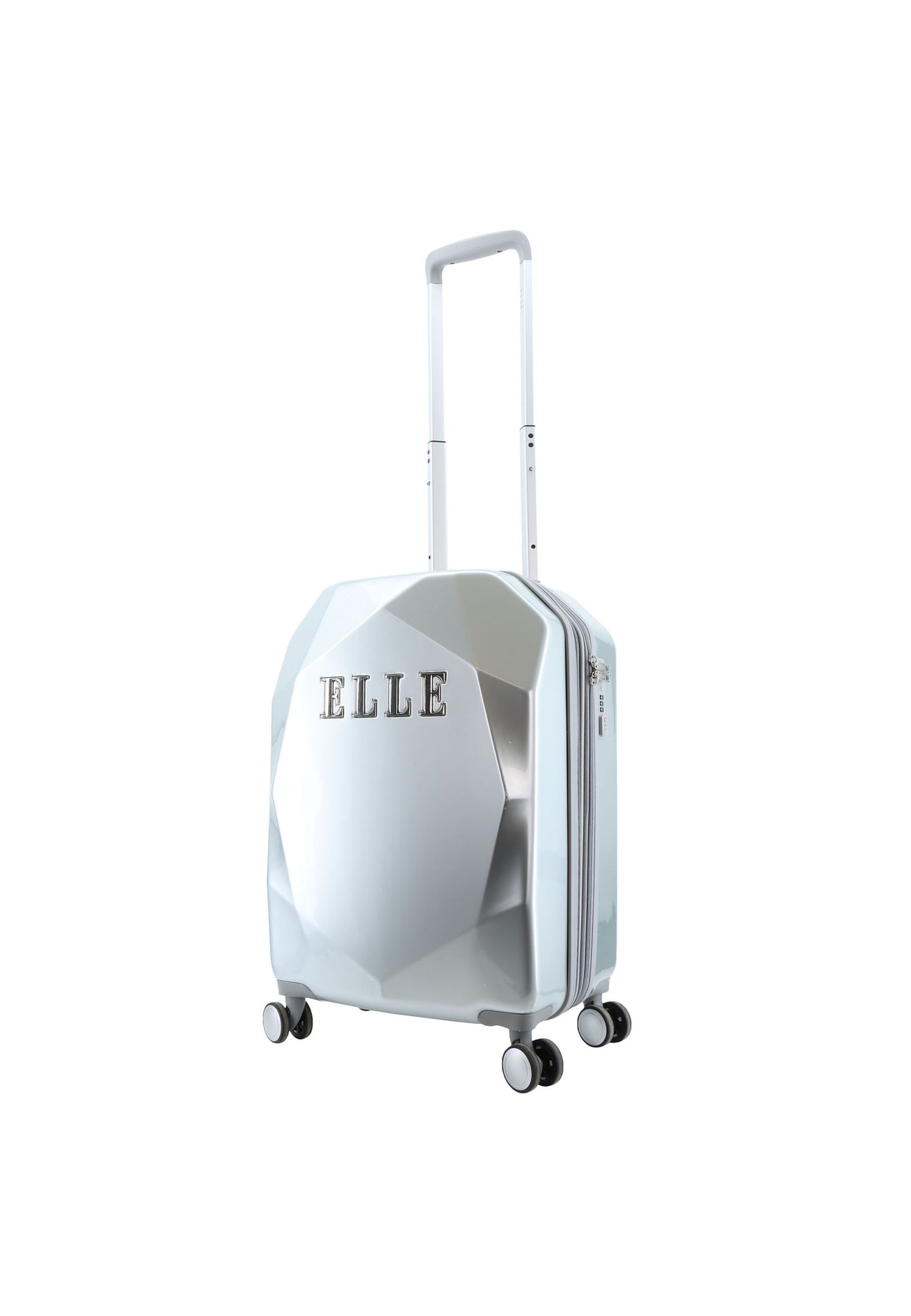 ELLE Diamond Bagage à main Valise rigide / Trolley / Valise de voyage - 56,5 cm (Petit) - Argent