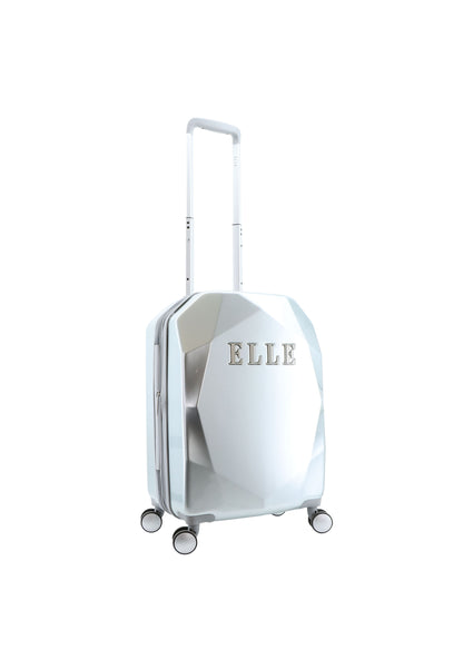 ELLE Diamond Bagage à main Valise rigide / Trolley / Valise de voyage - 56,5 cm (Petit) - Argent