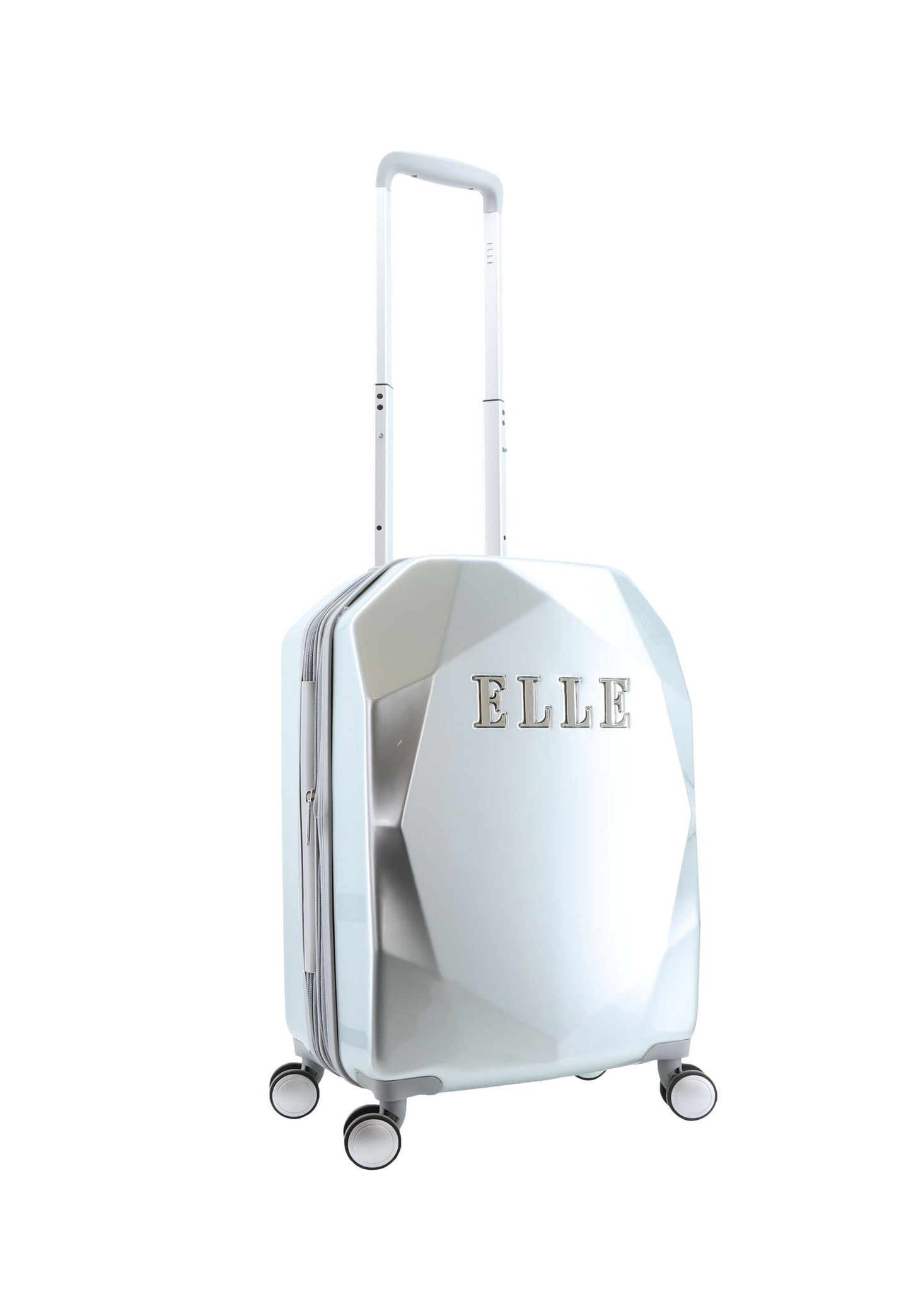ELLE Diamond Bagage à main Valise rigide / Trolley / Valise de voyage - 56,5 cm (Petit) - Argent