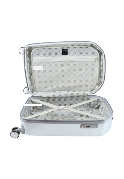 ELLE Diamond Bagage à main Valise rigide / Trolley / Valise de voyage - 56,5 cm (Petit) - Argent