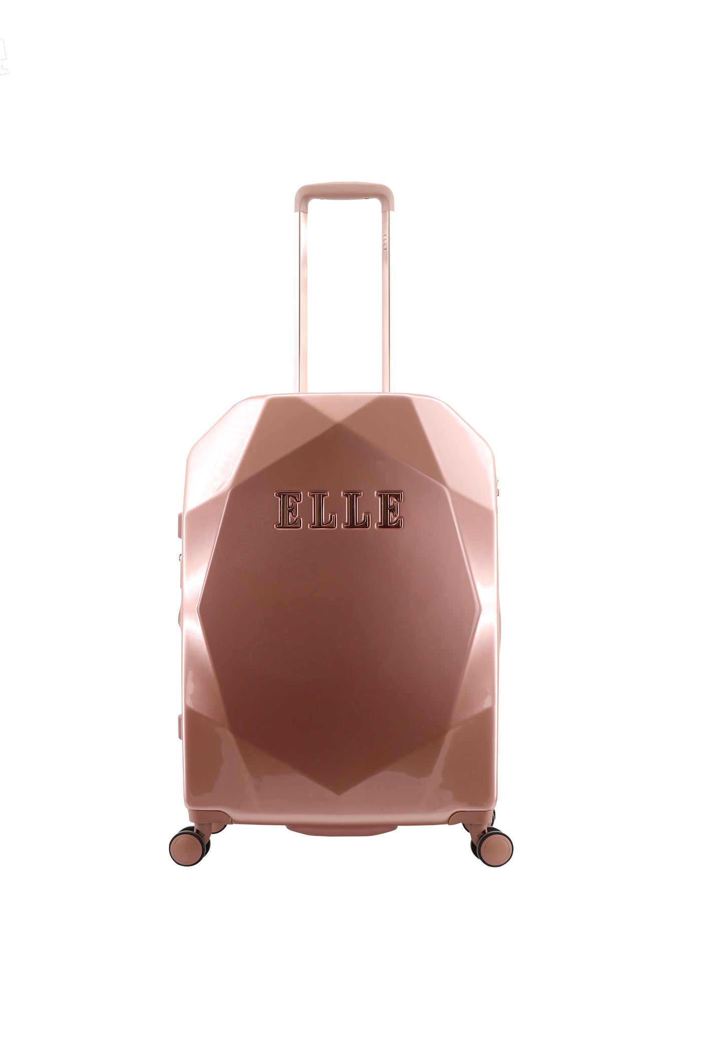 ELLE Diamond Valise rigide / Trolley / Valise de voyage - 67 cm (Moyen) - Or rose