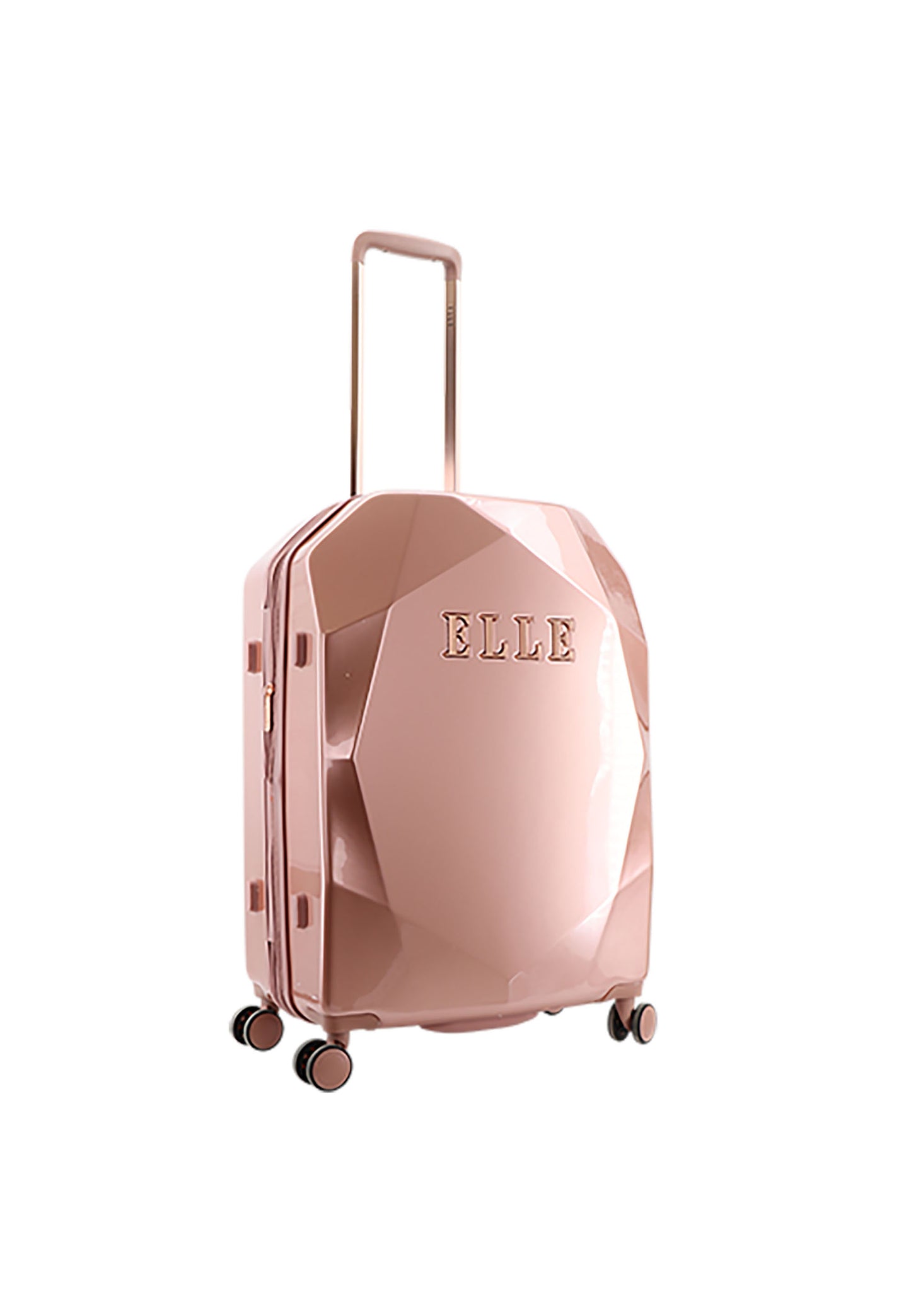 ELLE Diamond  Harde Koffer / Trolley / Reiskoffer - 67 cm (Medium) - Rosé goud