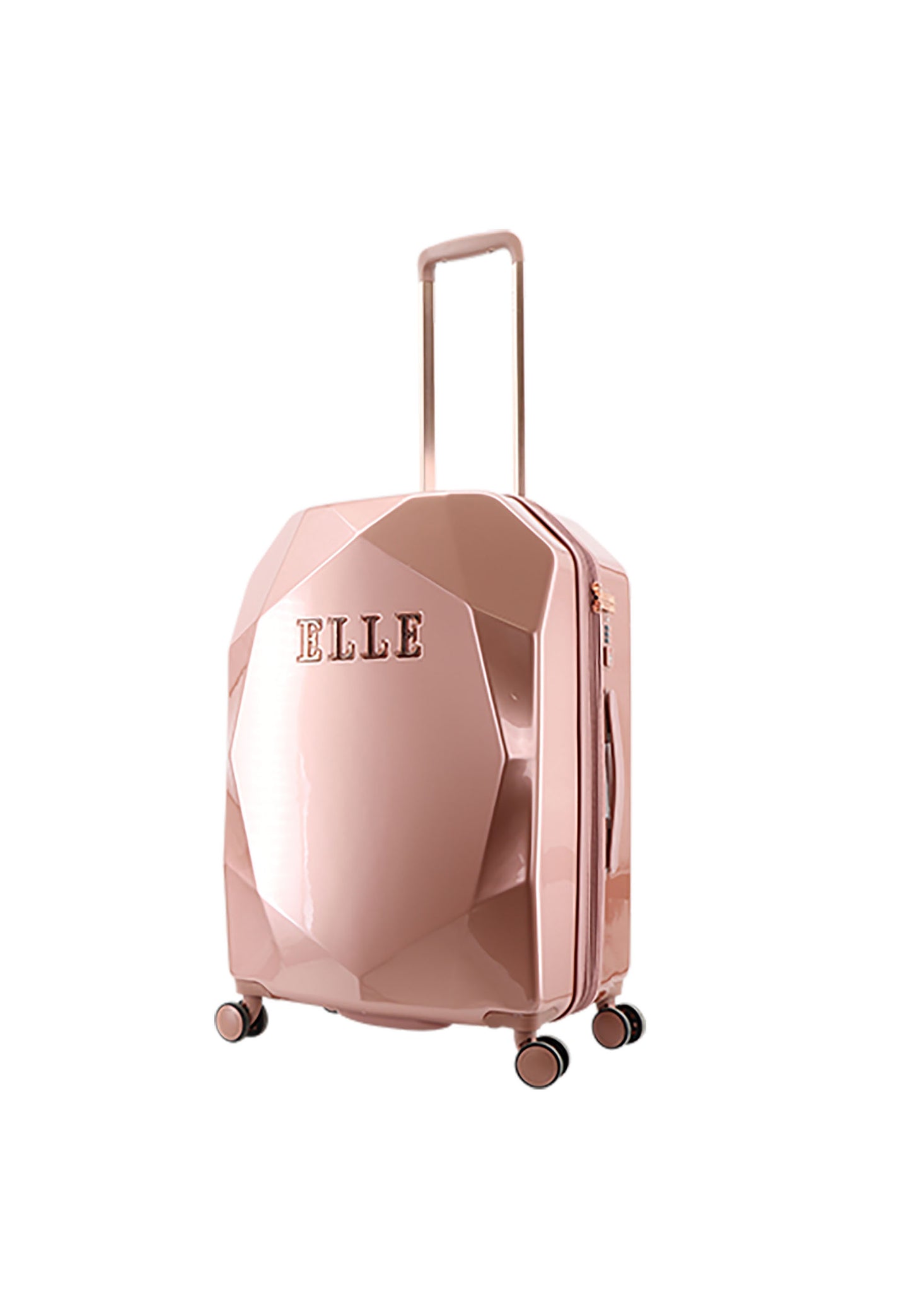 ELLE Diamond Valise rigide / Trolley / Valise de voyage - 67 cm (Moyen) - Or rose