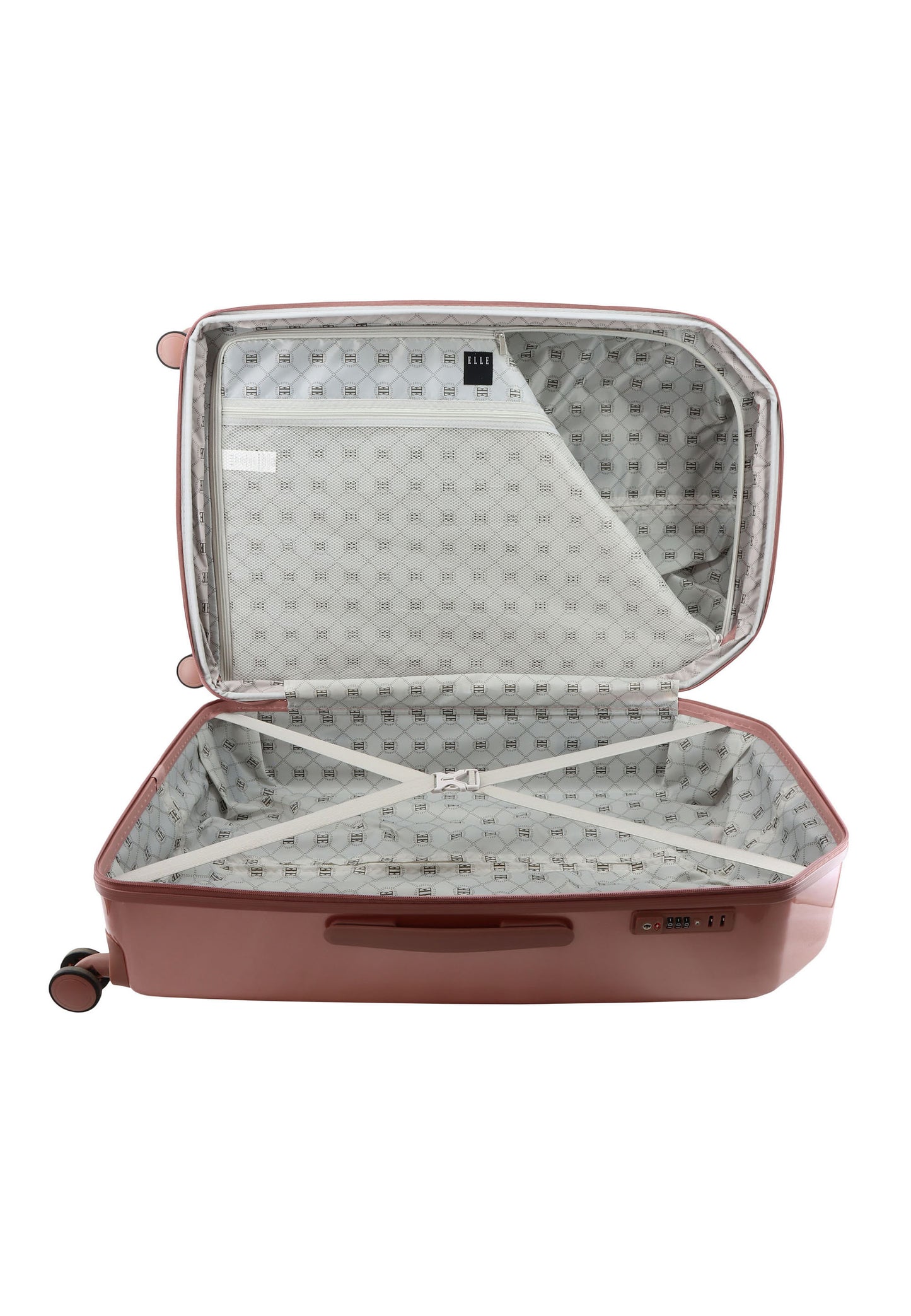 ELLE Diamond design Valise / Trolley / Valise de voyage 76,5 cm Large - Or rose