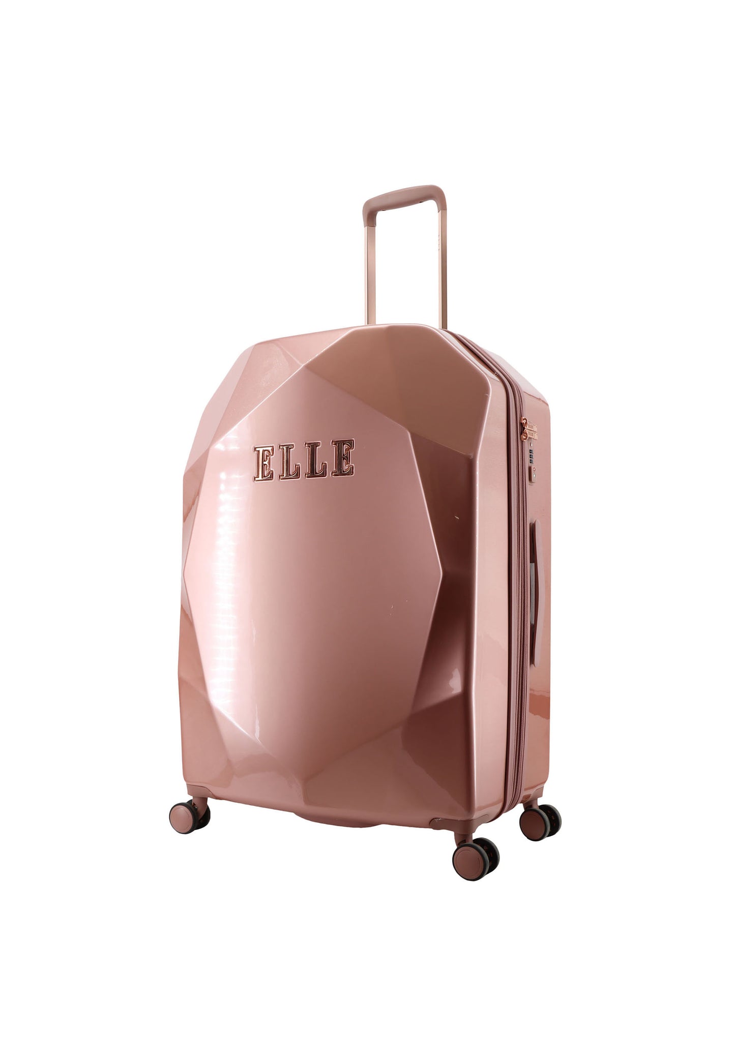 ELLE Diamond design Koffer / Trolley / Reiskoffer 76.5 cm Large - Rosé goud