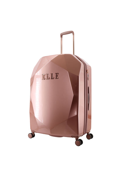 ELLE Diamond design Valise / Trolley / Valise de voyage 76,5 cm Large - Or rose