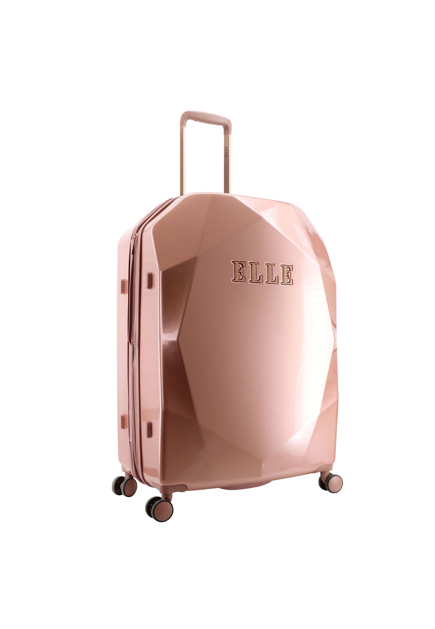 ELLE Diamond design Valise / Trolley / Valise de voyage 76,5 cm Large - Or rose