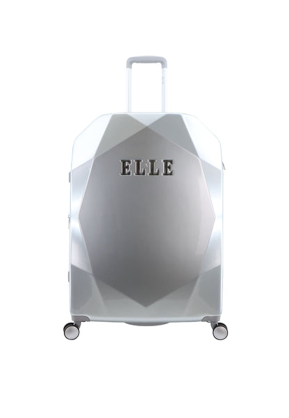 ELLE Diamond Valise rigide / Trolley / Valise de voyage - 76,5 cm (Grand) - Argent