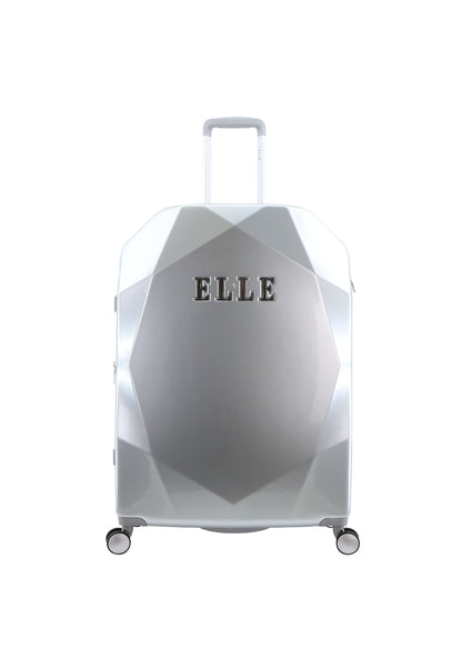 ELLE Diamond  Harde Koffer / Trolley / Reiskoffer - 76.5 cm (Large) - Zilver