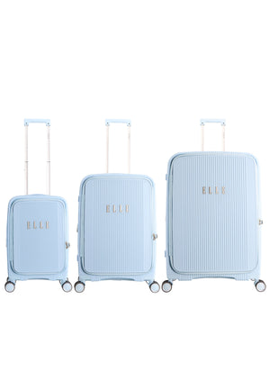 Elle Da'Vine Harde koffer set / Trolley set / Reiskoffer set - (S/M/L) - Lichtblauw