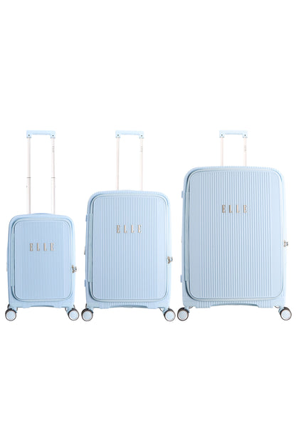 Elle Da'Vine Coffret de valises rigides / Coffret de trolley / Coffret de bagages - (S/M/L) - Bleu clair