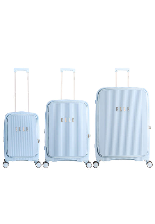Elle Da'Vine Coffret de valises rigides / Coffret de trolley / Coffret de bagages - (S/M/L) - Bleu clair