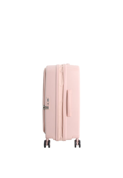 Elle Da'Vine Harde koffer / Trolley / Reiskoffer - (Medium) - Roze
