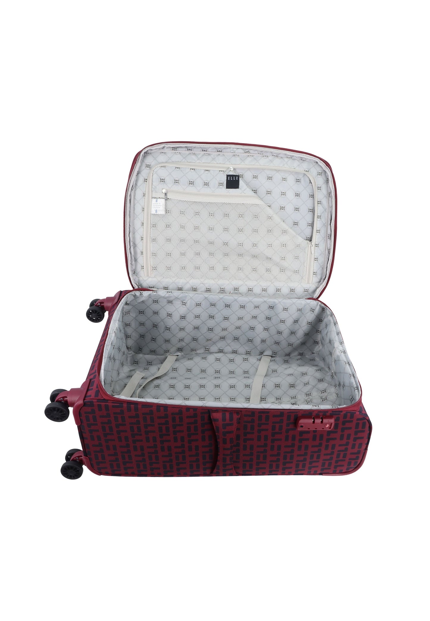 ELLE Couture Zachte Koffer / Trolley / Reiskoffer - 64 cm (Medium) Rood