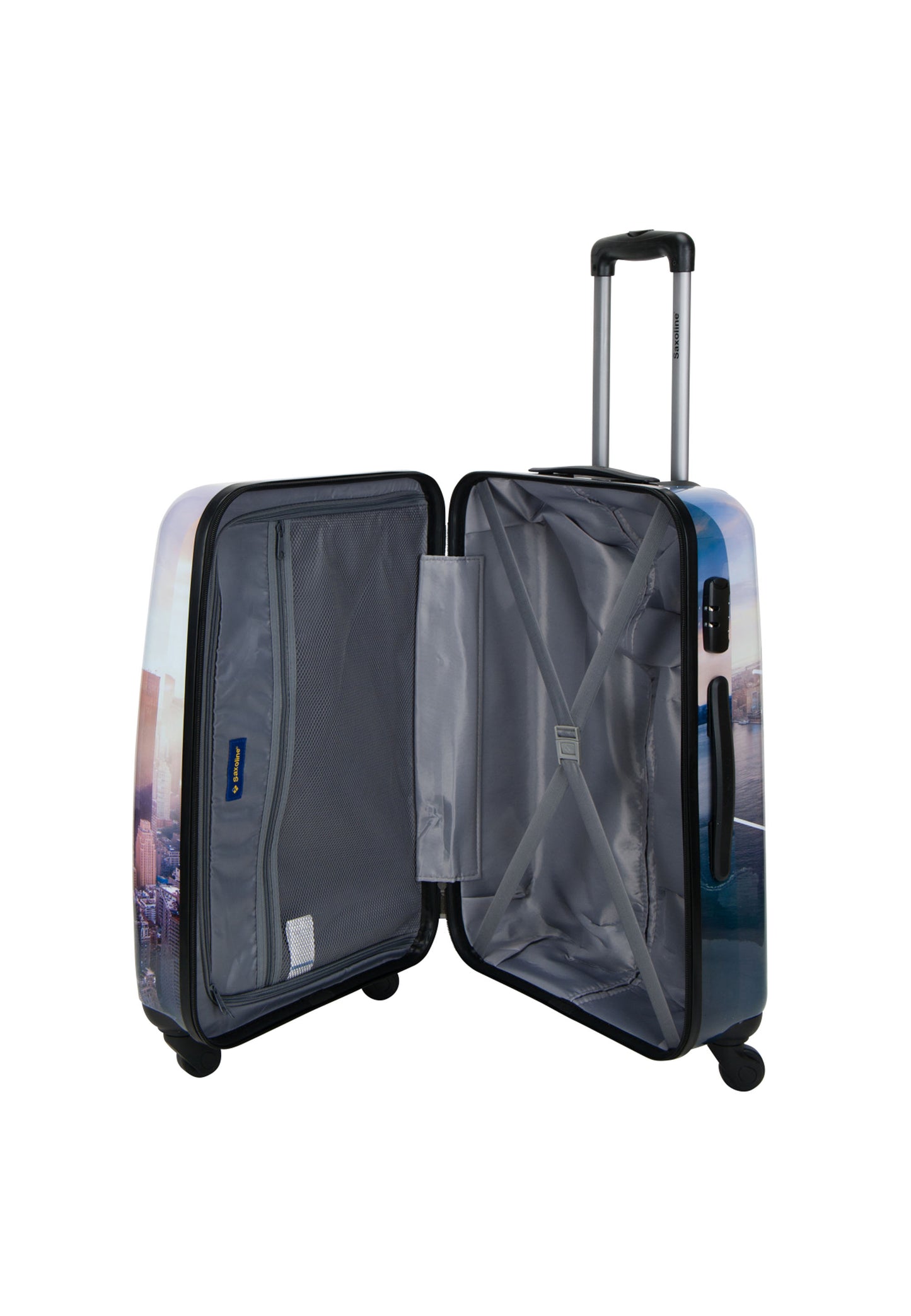 Saxoline Harde Koffer / Trolley / Reiskoffer - 67 cm (Medium) - Manhattan Print