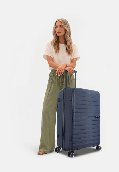 Valise Saxoline « Fiesta » en polypropylène - L - 95 litres - Bleu marine