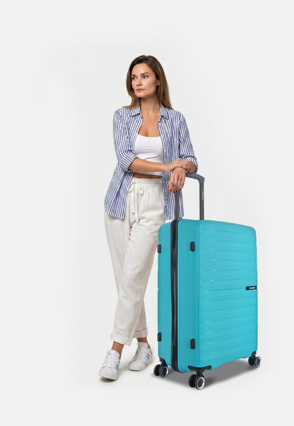 Valise rigide Saxoline « Fiesta » en polypropylène - L - 95 litres - Turquoise