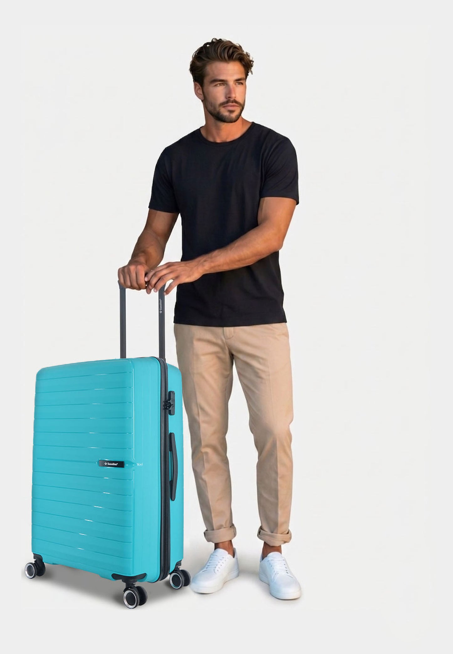 Valise rigide Saxoline « Fiesta » en polypropylène - L - 95 litres - Turquoise