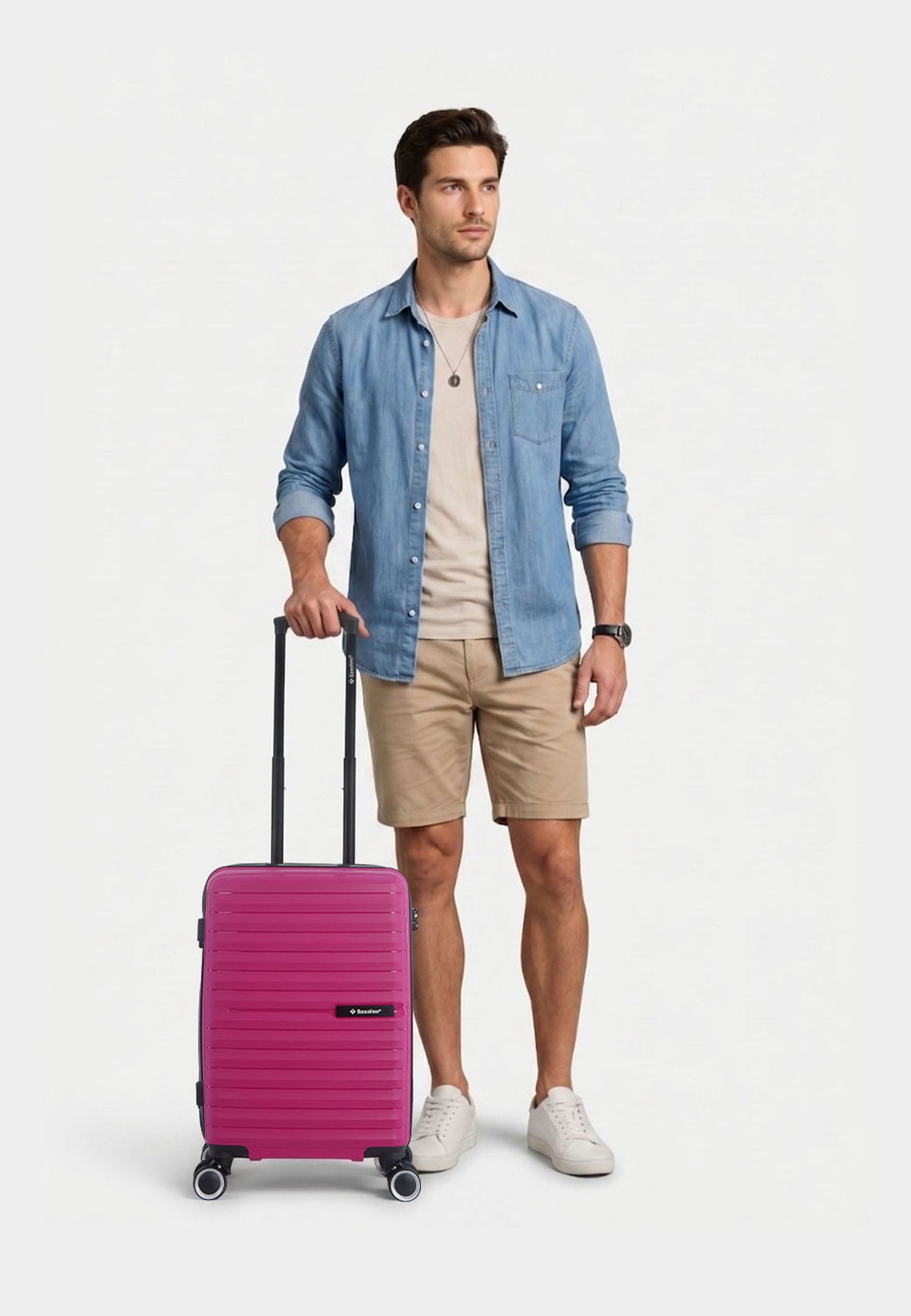 Saxoline - Fiesta | Bagage à main / Valise rigide / Valise - 33 L - Petit modèle - Fuchsia
