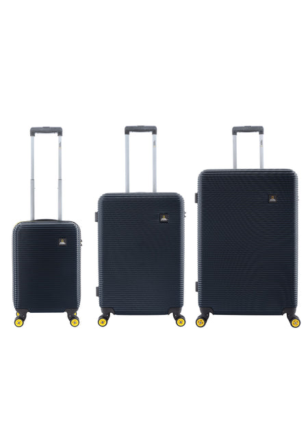 National Geographic Harde Kofferset 3-Delig / Reiskofferset / Trolleyset - Abroad - Marine blauw
