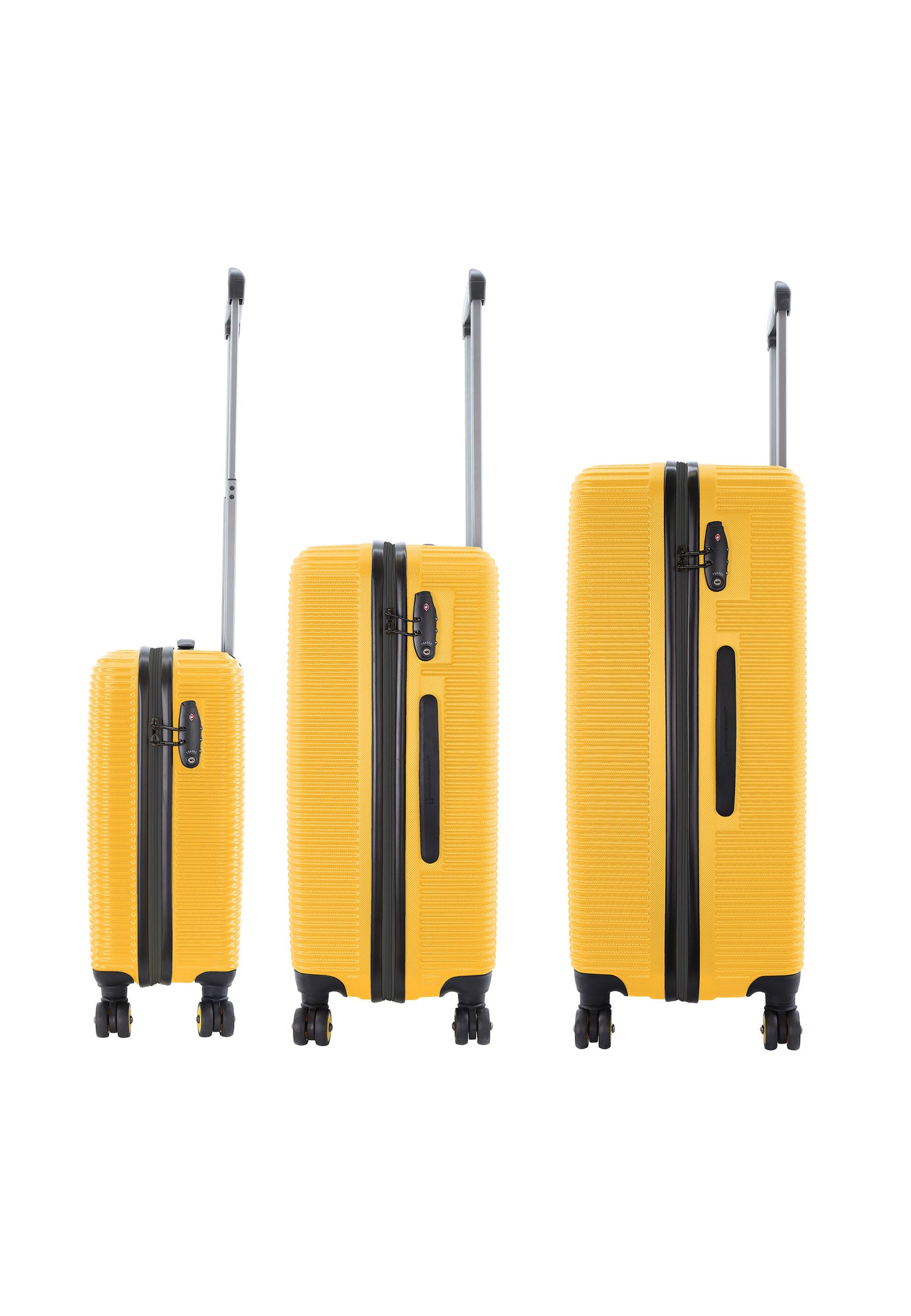 Ensemble de valises rigides National Geographic 3 pièces / ensemble de valises de voyage / ensemble de chariots - à l'étranger - jaune