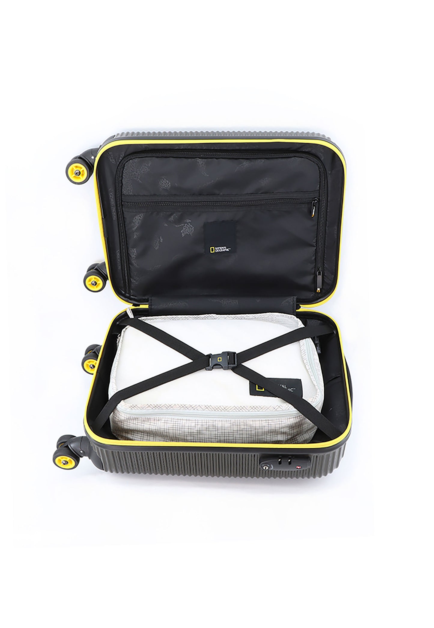 Valise rigide pour bagage à main National Geographic / Trolley / Valise de voyage - 55 cm (Petite) - Étranger - Kaki