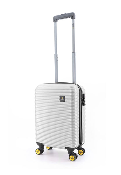 Valise rigide pour bagage à main National Geographic / Trolley / Valise de voyage - 55 cm (Petite) - À l'étranger - Argent