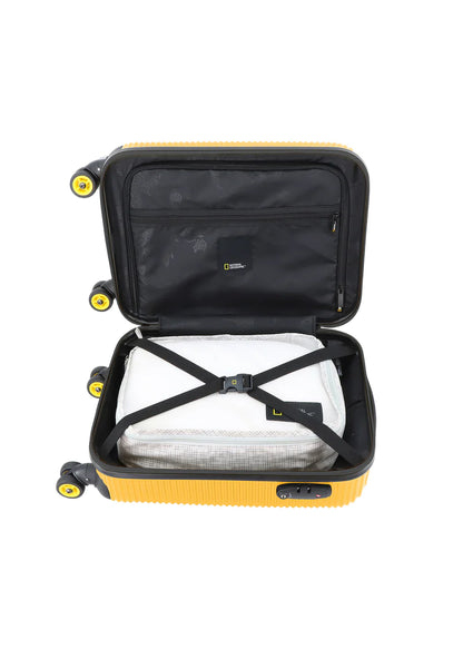 Valise rigide pour bagage à main National Geographic / Trolley / Valise de voyage - 55 cm (Petite) - À l'étranger - Jaune