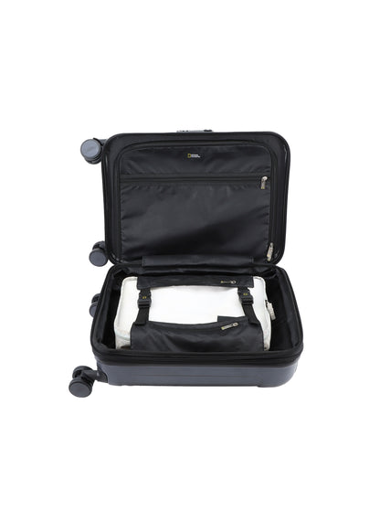 Valise rigide pour bagage à main National Geographic / Trolley / Valise de voyage - 55 cm (Petite) - Canyon - Noir métallique