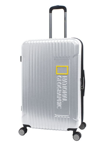 Ensemble de valises rigides National Geographic 3 pièces/ensemble de valises de voyage/ensemble de chariots - Canyon - Argent