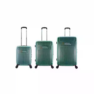 National Geographic Harde Kofferset 3-Delig / Reiskofferset / Trolleyset - Transit - Jade