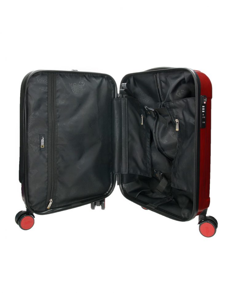 National Geographic Hard Case / Trolley / Travel Case - 55 cm (Small) - Transit - avec compartiment pour ordinateur portable - Rouge