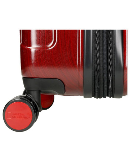 National Geographic Harde Kofferset 3-Delig / Reiskofferset / Trolleyset - Transit - Rood
