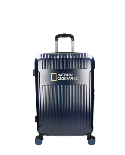 National Geographic Harde Kofferset 3-Delig / Reiskofferset / Trolleyset - Transit - Marine Blauw