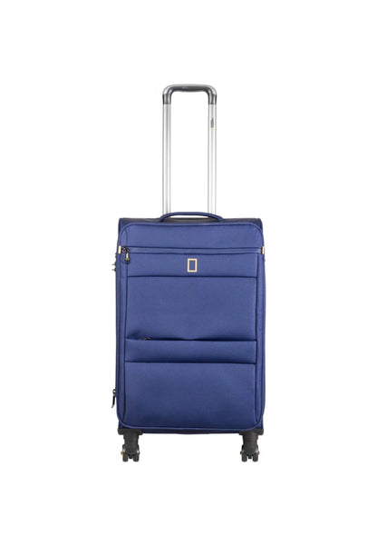National Geographic Soft Suitcase Set 3-Piece / Travel Suitcase Set / Trolley Set - Passage - Bleu