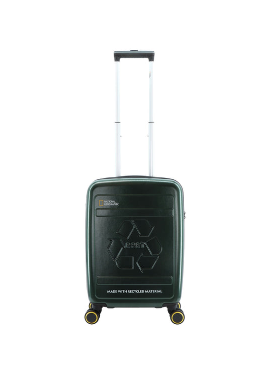 Valise rigide pour bagage à main National Geographic / Trolley / Valise de voyage - 55 cm (Petite) - Balance rPET - Vert foncé