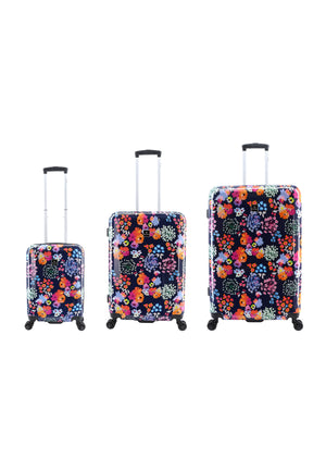 Saxoline Ensemble de valises rigides 3 pièces / Ensemble de valises de voyage / Ensemble de chariots - Aroma Print