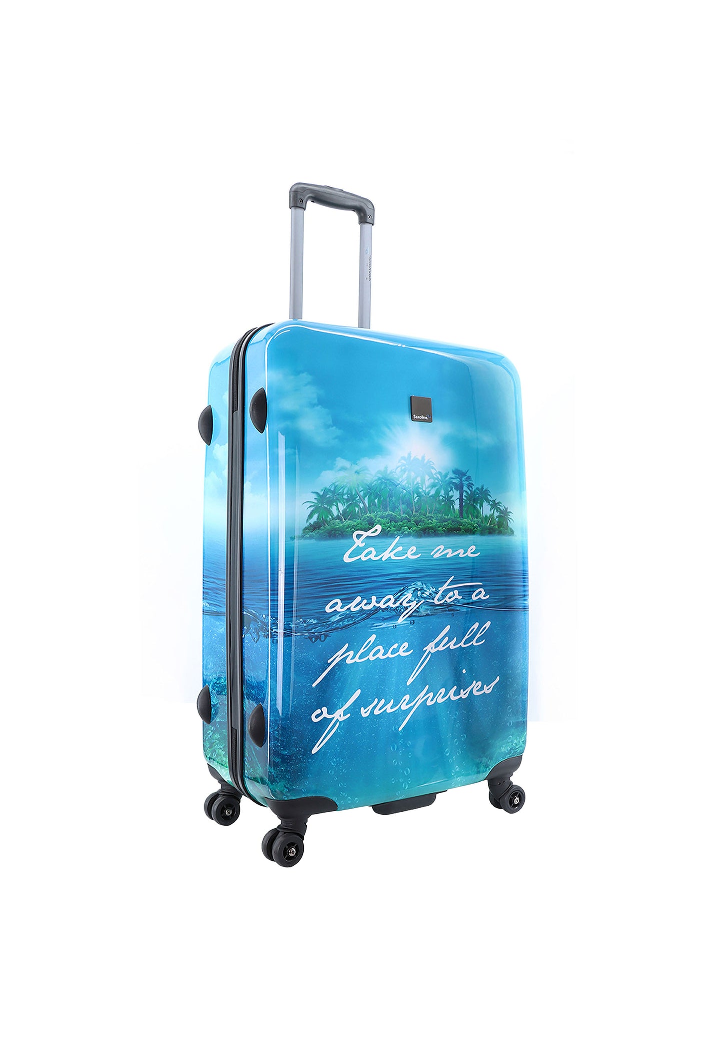 Saxoline Blue Harde Koffer / Trolley / Reiskoffer - 78 cm (Large) - Island Print