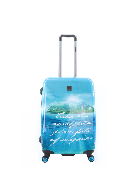 Saxoline Blue Harde Koffer / Trolley / Reiskoffer - 67 cm (Medium) - Island Print