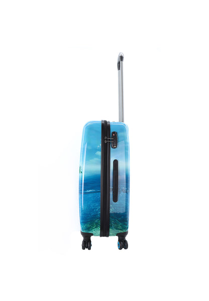 Saxoline Blue Harde Koffer / Trolley / Reiskoffer - 67 cm (Medium) - Island Print