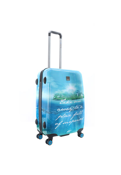 Saxoline Blue Harde Koffer / Trolley / Reiskoffer - 67 cm (Medium) - Island Print