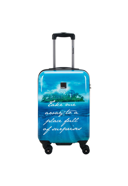 Saxoline Blue Handbagage Harde Koffer / Trolley / Reiskoffer - 54cm (Small) – Island Print