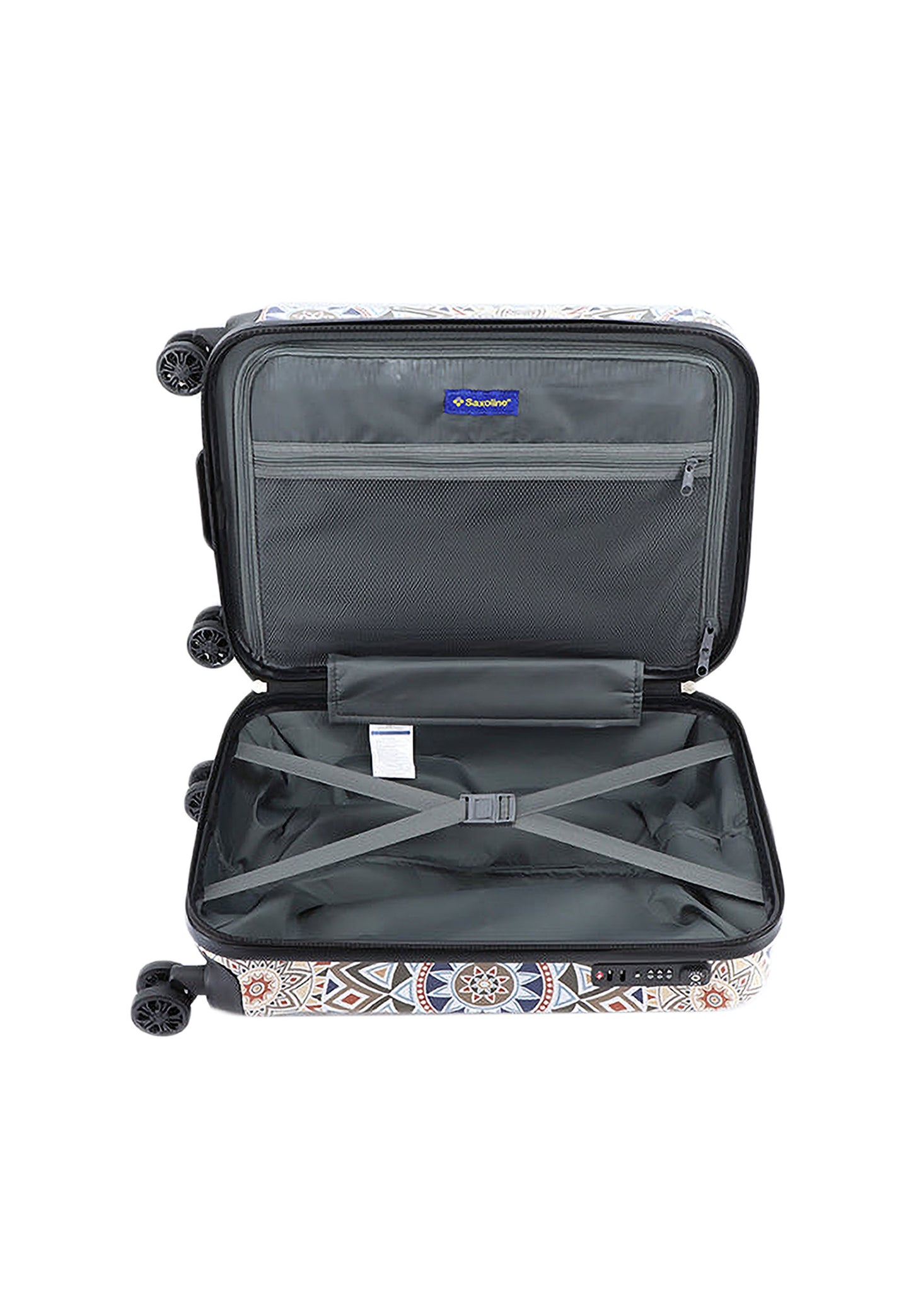 Saxoline Handbagage Harde Koffer / Trolley / Reiskoffer - 55cm (Small) - Mosaic Culture Print