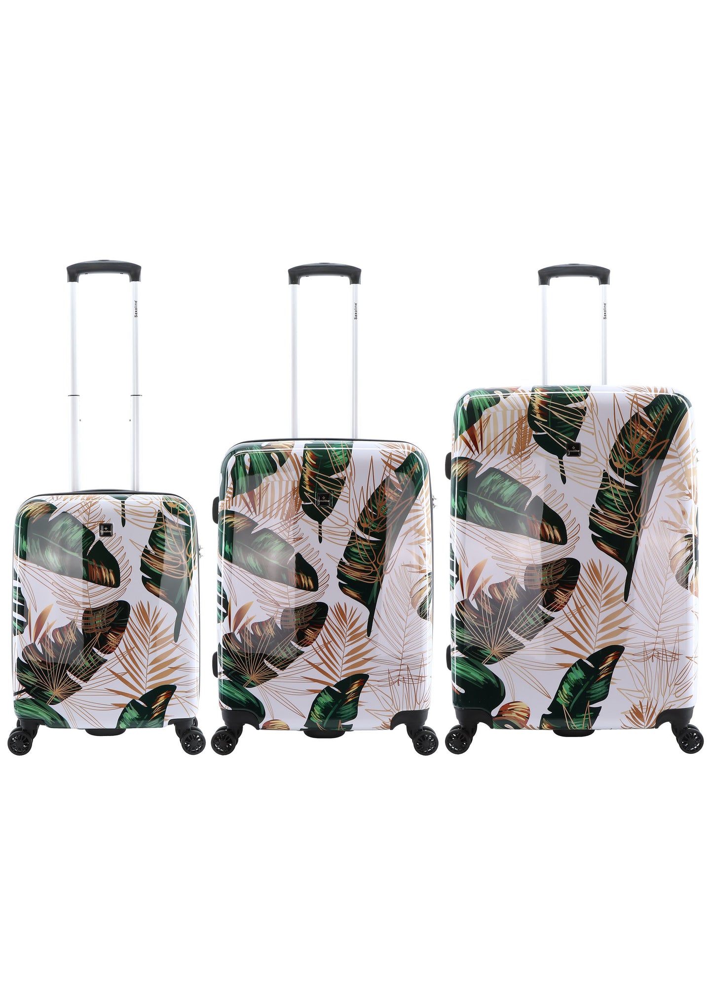 Saxoline Ensemble de valises rigides 3 pièces / Ensemble de valises de voyage / Ensemble de chariots - Imprimé forêt vierge
