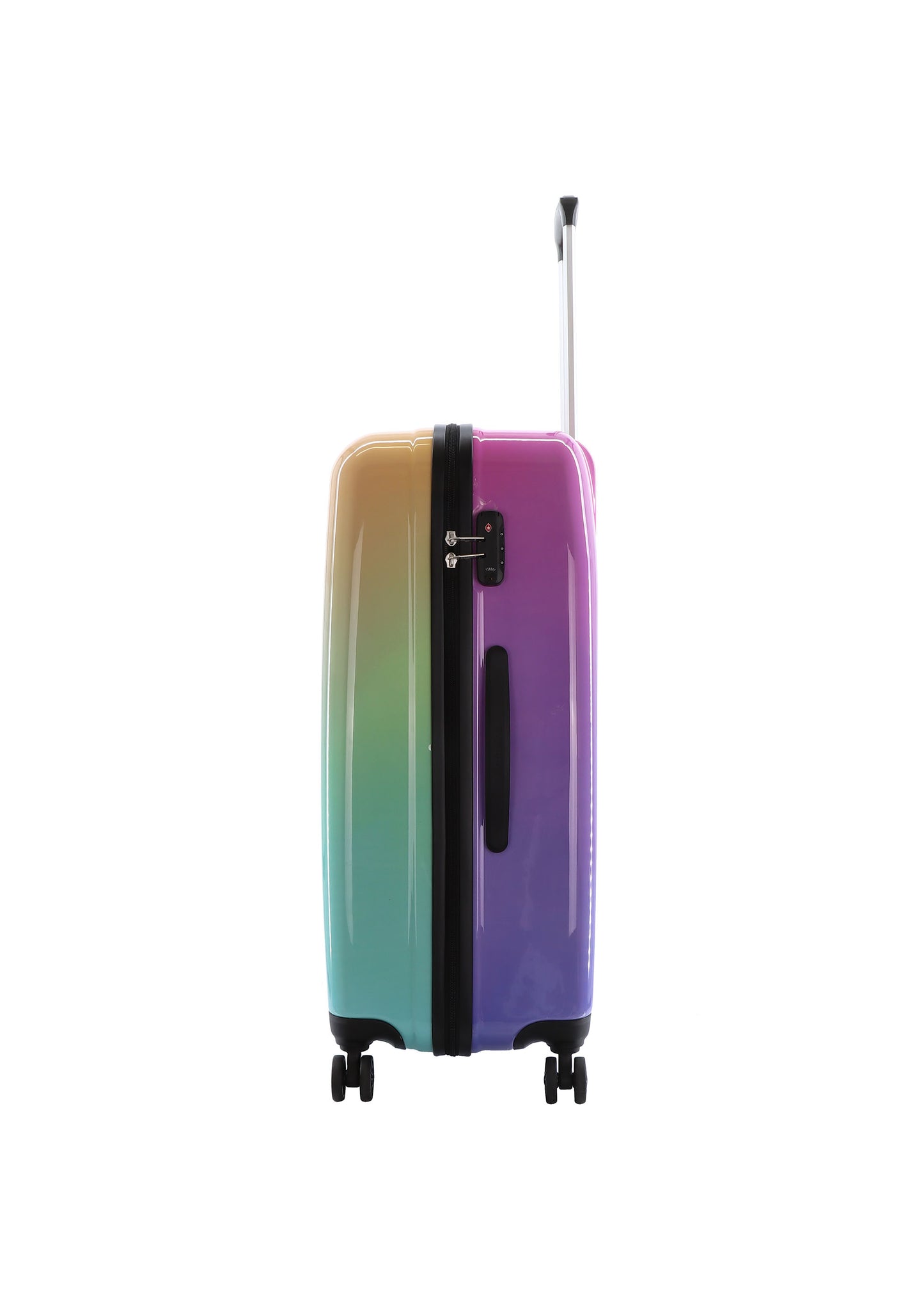 Saxoline - Zijkant Rainbow Print hard reiskoffer | luggage4u.be