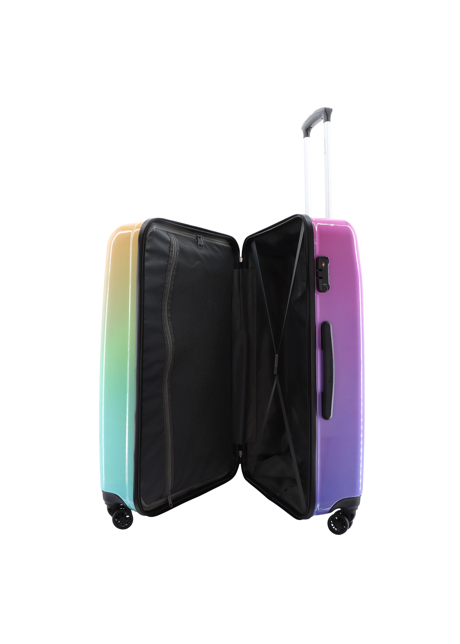 Saxoline - Binnenkant Rainbow Print hard reiskoffer | luggage4u.be