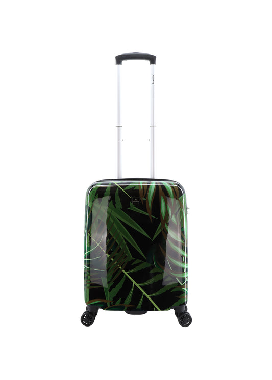 Valise rigide pour bagage à main Saxoline / Trolley / Valise de voyage - 55 cm (Petite) - Imprimé feuilles de palmier